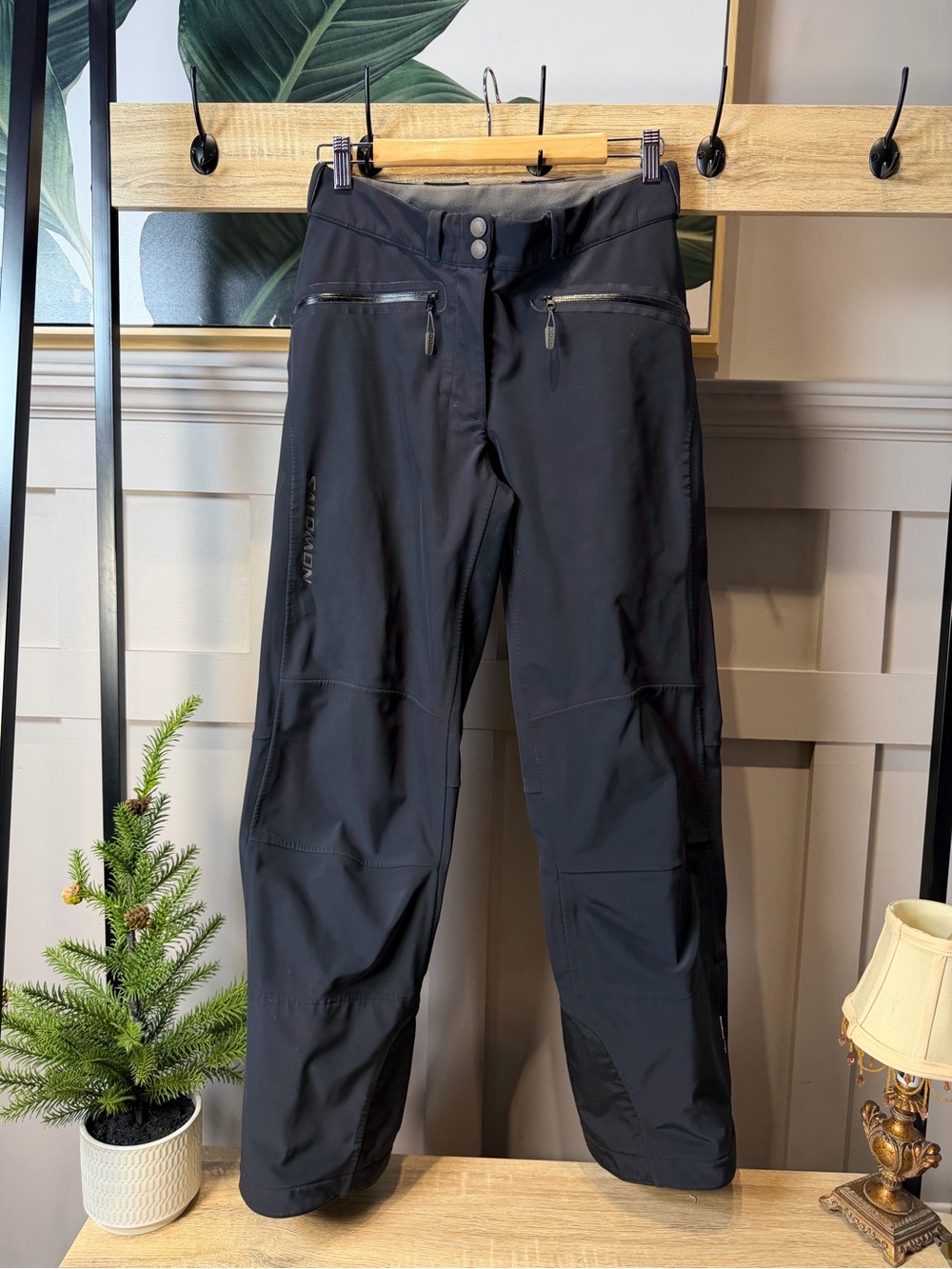 Salomon Snow Pants Women Black Clima Pro 10000/10000 Insulated Ski Snow Sz 8